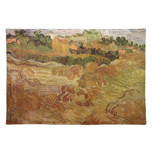 Wheat Fields with Auvers by Vincent van Gogh Cloth Placemat (Front)