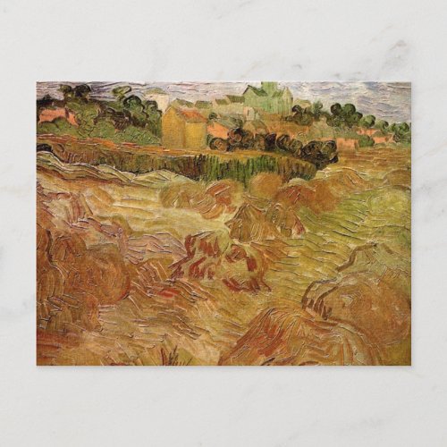 Wheat Fields with Auvers by Vincent van Gogh Postcard
