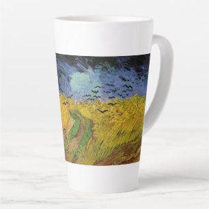 Wheat Fields with Crows by Van Gogh Latte Mug