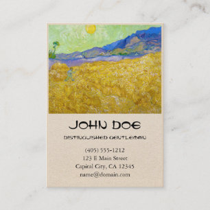 Wheat Fields with Reaper at Sunrise Van Gogh Business Card