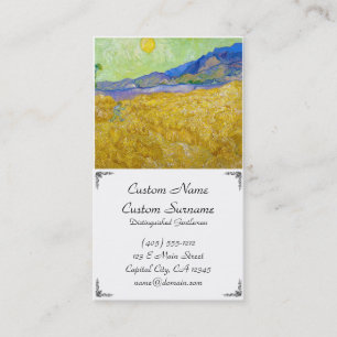 Wheat Fields with Reaper at Sunrise Van Gogh Business Card