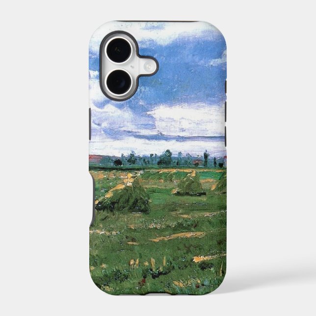 Wheat Fields with Stacks, Vincent van Gogh Iphone Case (Back)