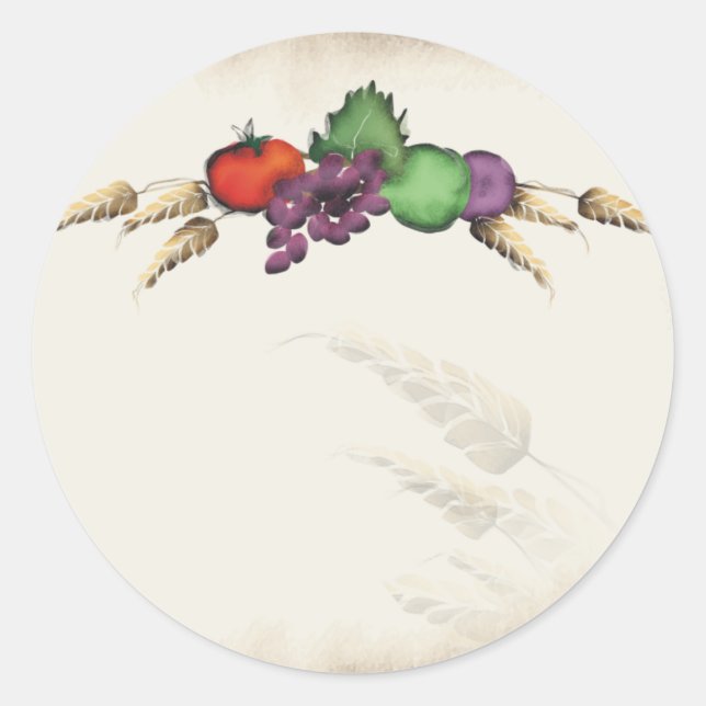 Wheat fruit veg painted from my kitchen gift stick classic round sticker (Front)