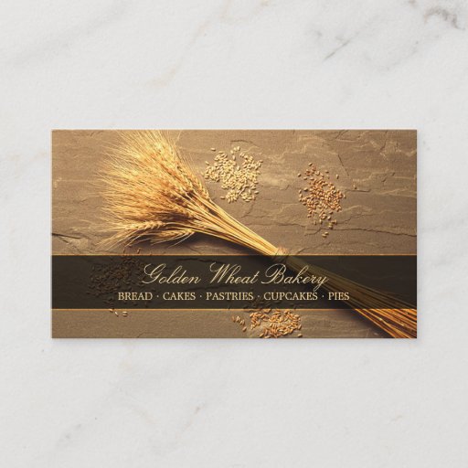 Customizable Wheat Grains - Bakery Patisserie business card