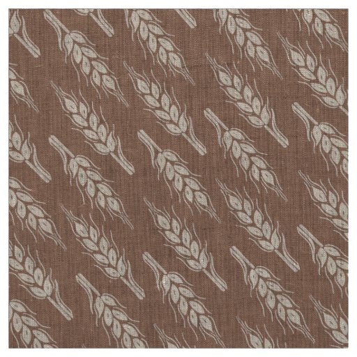 Wheat graphic brown white patterned fabric