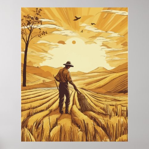 wheat harvested season poster