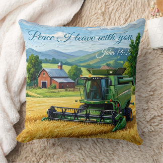 Wheat Harvesting, Farm. Peace Throw Pillow