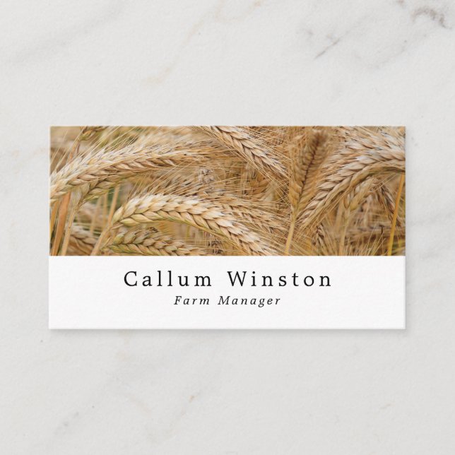 Wheat in Field, Farmer & Butcher Business Card (Front)