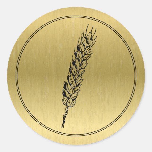 Wheat Logo - Faux Gold Sticker (Front)
