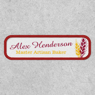 Wheat red yellow baker bakery custom name patch