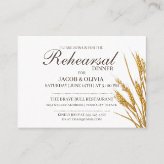 Wheat REHEARSAL DINNER invitation 
