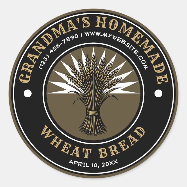 Wheat Sheave Label Template (Front)
