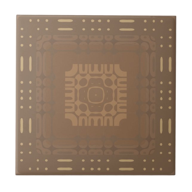 Wheat Square Geometric 2 Ceramic Tile (Front)