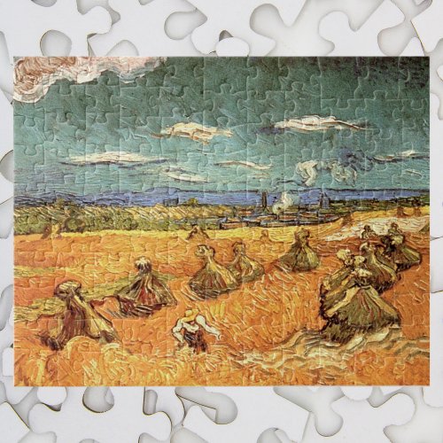 Wheat Stacks with Reaper by Vincent van Gogh Jigsaw Puzzle