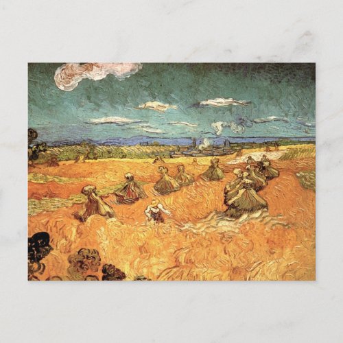 Wheat Stacks with Reaper by Vincent van Gogh Postcard