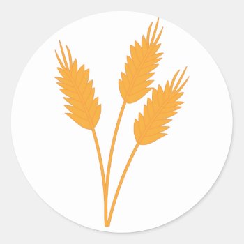 Wheat Stalk Classic Round Sticker by Grandslam_Designs at Zazzle