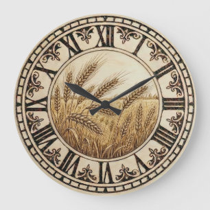 Wheat Wall Clock   Farmhouse Decor 