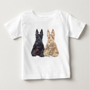 Wheaten and Black Scottie Dogs Baby T-Shirt