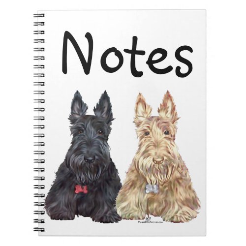 Wheaten and Black Scottie Dogs Notebook