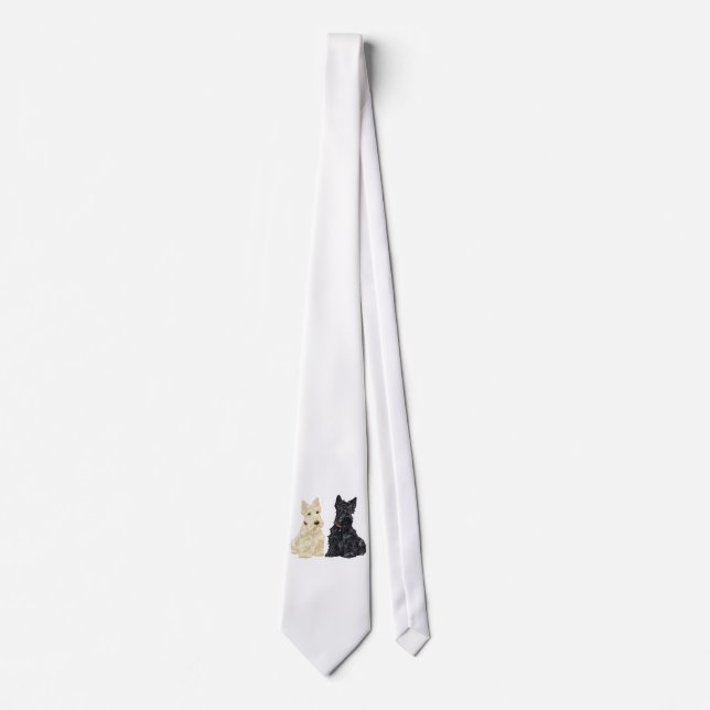 Wheaten and Black Scottish Terriers Neck Tie (Front)