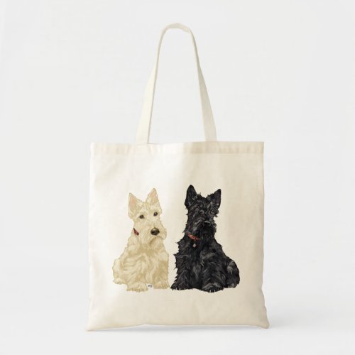 Wheaten and Black Scottish Terriers Tote Bag