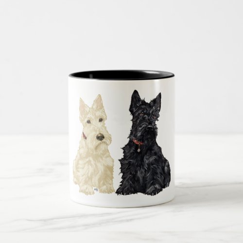 Wheaten and Black Scottish Terriers Two_Tone Coffee Mug