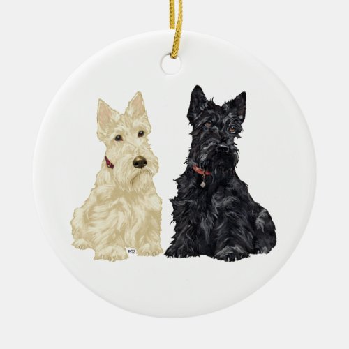 Wheaten  Black Scottie Dog Ornament