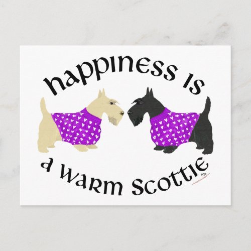 Wheaten  Black Scottie Happiness Postcard