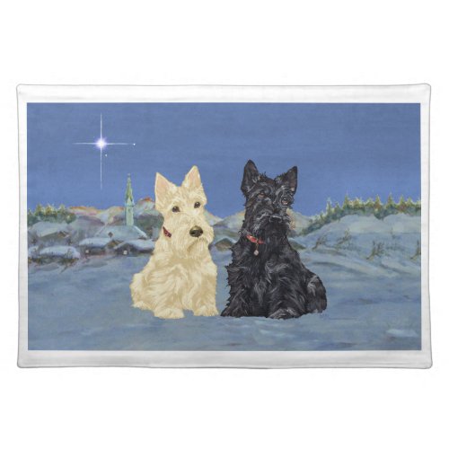 Wheaten Black Scotties Christmas Placemat