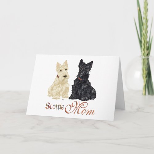 Wheaten  Black Scotties Mothers Day Card