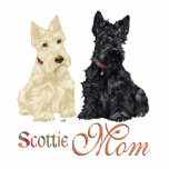 Wheaten & Black Scotties Mother's Day Cutout<br><div class="desc">Wheaten and Black Scotties celebrate that special Scottie Mother on her Day! Created from my original artwork,  buy one of these Mother's Day designs for the Scottie Mom in your life! Aroooo!</div>