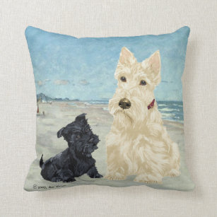 Wheaten & Black Scottish Terrier Pillow