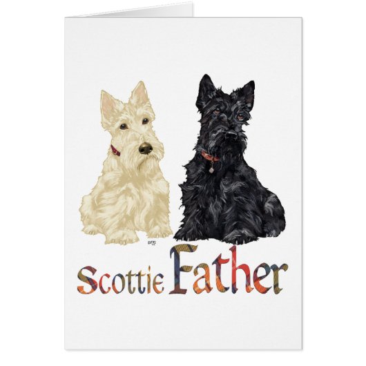 Wheaten & Black Scottish Terriers Father Cards (Front)