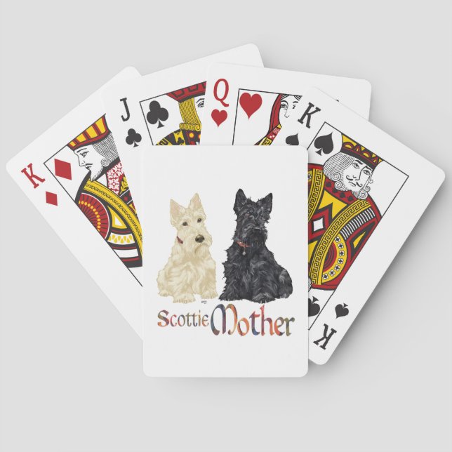 Wheaten & Black Scottish Terriers Mother Poker Cards (Back)