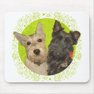 Wheaten & Black Scottish Terriers Mouse Pad