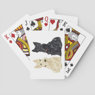 Wheaten & Black Scottish Terriers Poker Cards
