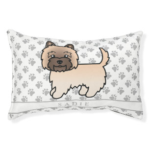 Wheaten Cairn Terrier Cartoon Dog & Custom Name Pet Bed