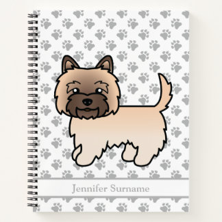 Wheaten Cairn Terrier Cartoon Dog &amp; Custom Text Notebook