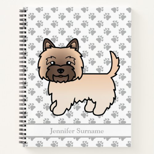 Wheaten Cairn Terrier Cartoon Dog  Custom Text Notebook