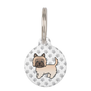 Wheaten Cairn Terrier Cartoon Dog & Pet's Info Pet ID Tag