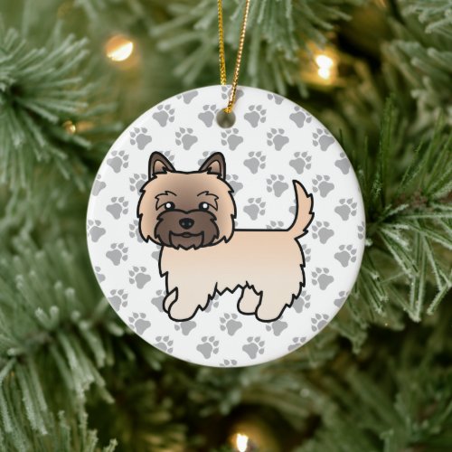 Wheaten Cairn Terrier Cute Cartoon Dog Ceramic Ornament