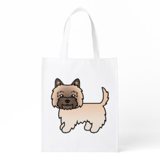 Wheaten Cairn Terrier Cute Cartoon Dog Grocery Bag