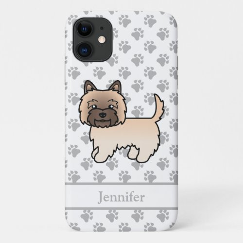 Wheaten Cairn Terrier Cute Cartoon Dog  Name iPhone 11 Case