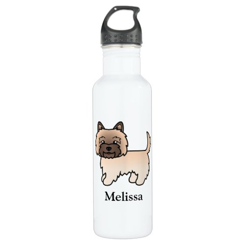 Wheaten Cairn Terrier Cute Cartoon Dog  Name Stainless Steel Water Bottle