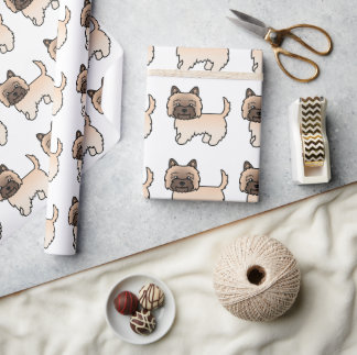 Wheaten Cairn Terrier Cute Cartoon Dog Pattern Wrapping Paper