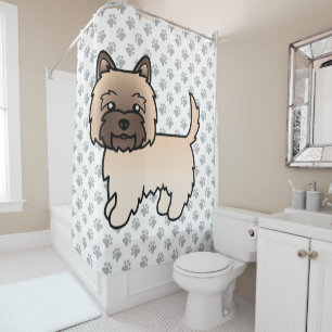Wheaten Cairn Terrier Cute Cartoon Dog Shower Curtain