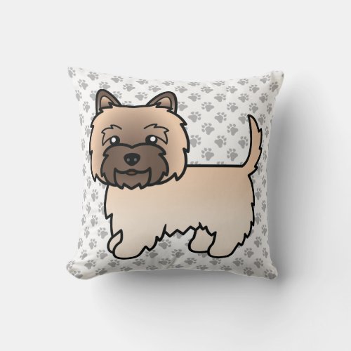 Wheaten Cairn Terrier Cute Cartoon Dog Throw Pillow