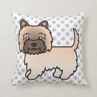 Wheaten Cairn Terrier Cute Cartoon Dog Throw Pillow