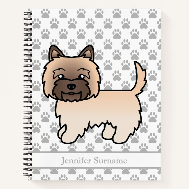 Wheaten Cairn Terrier Dog Illustration Custom Text Notebook (Front)