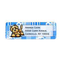 Wheaten Cairn Terrier Studio Blue Patchwork
